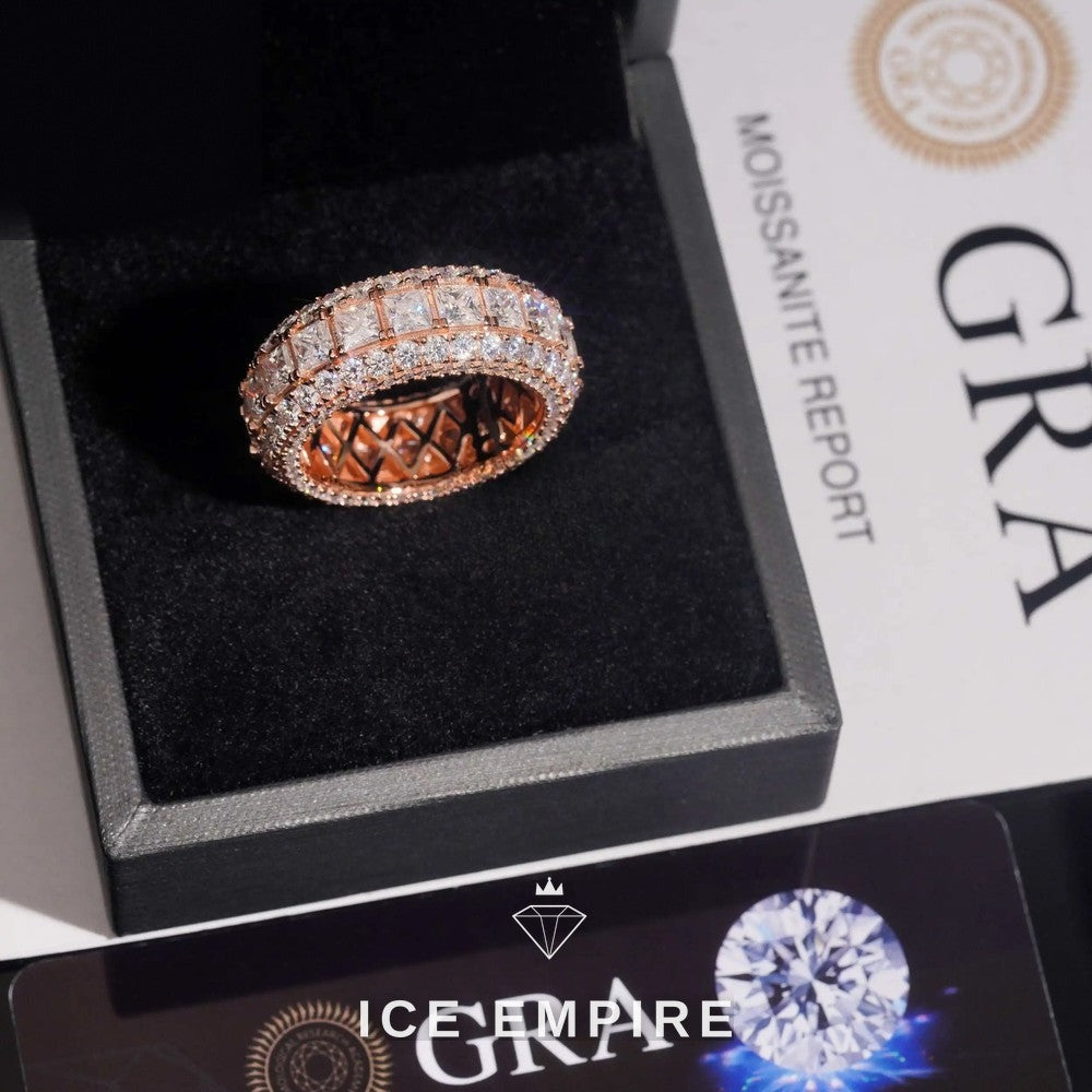 Iced Out 925 Silver Moissanite Engagement Ring