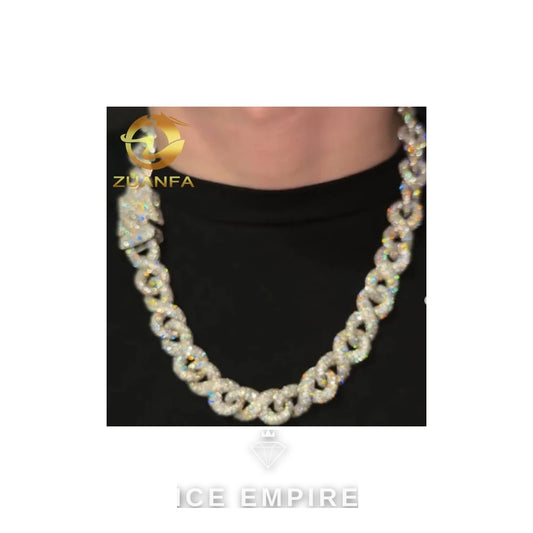 Iced Out Rose Gold Plated Moissanite Cuban Chain