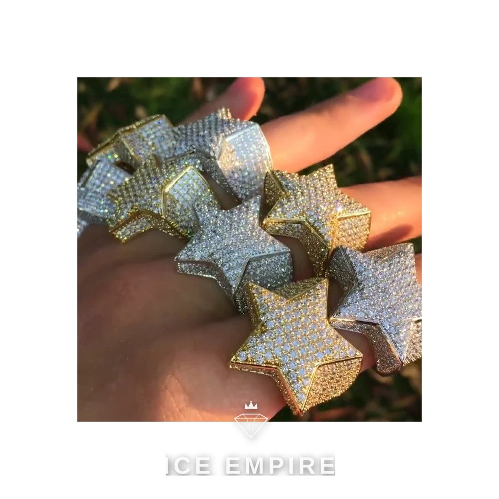 Iced Out 925 Silver Moissanite Ring