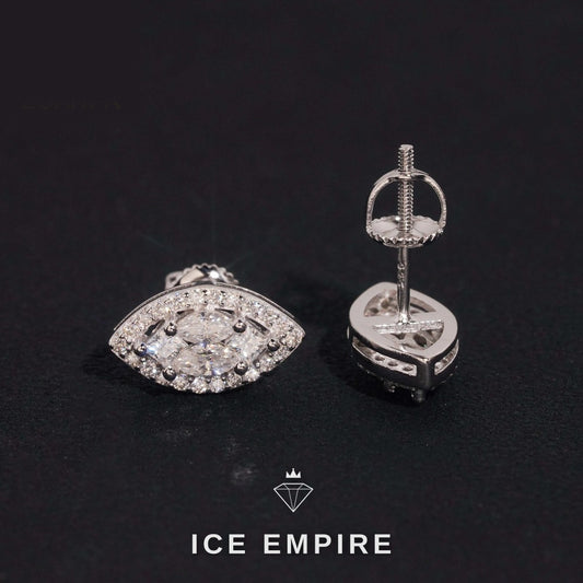 Iced Out Rose Gold Plated Moissanite Stud Earrings