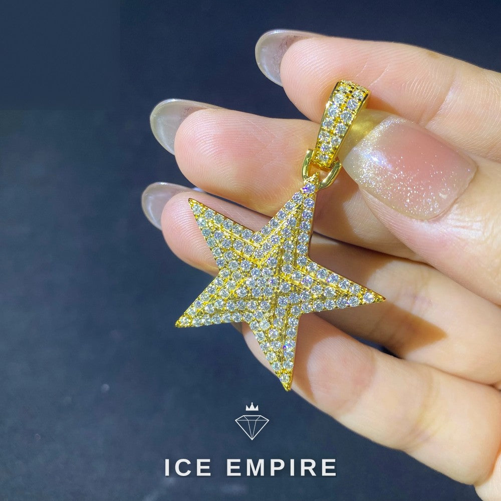 Iced Out 925 Silver Moissanite Pendant