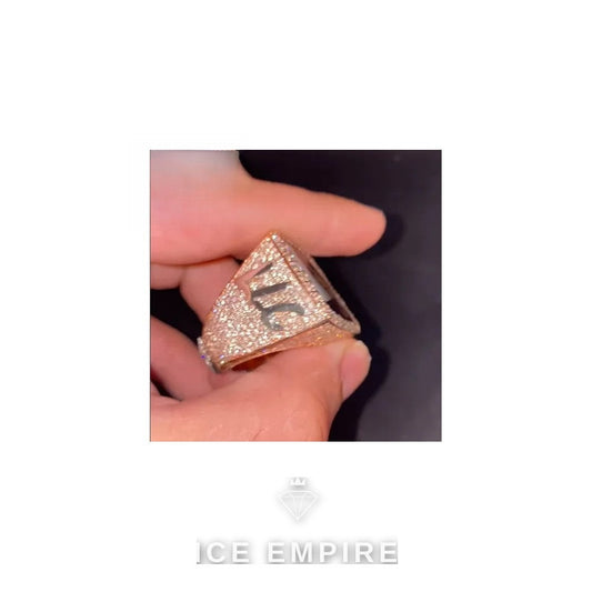 Iced Out 925 Silver Moissanite Ring