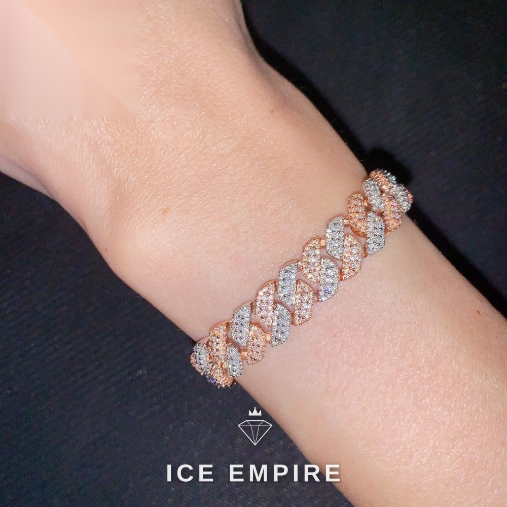 Iced Out Rose Gold Plated Moissanite Cuban Chain