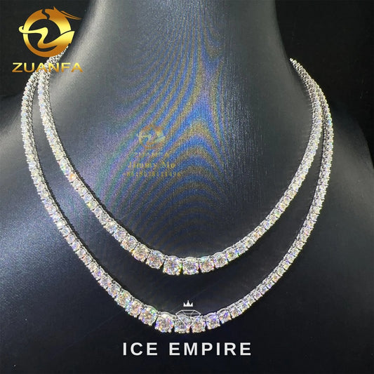 Iced Out Heart Rose Gold Moissanite Cuban Chain