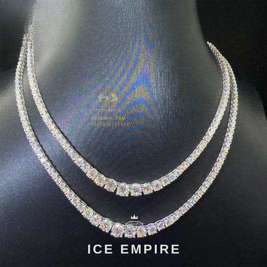 Iced Out Heart Rose Gold Moissanite Cuban Chain