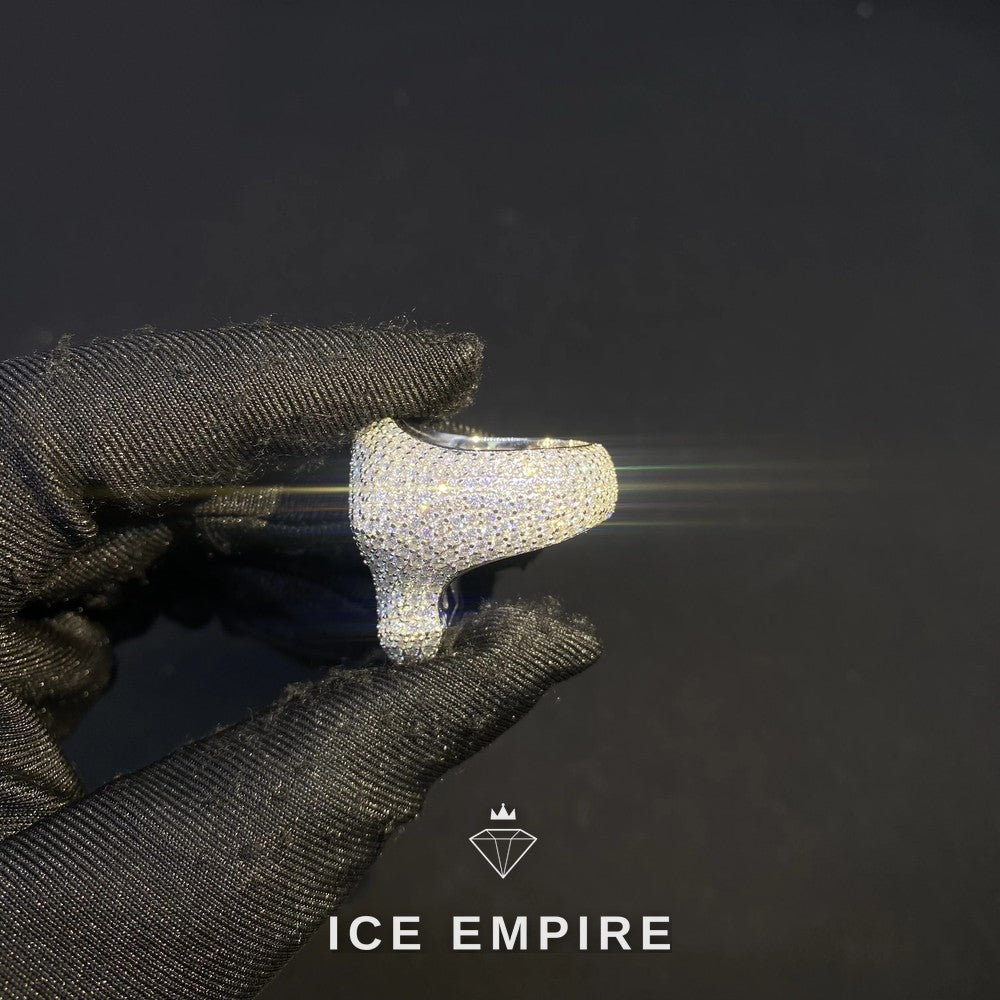 Iced Out Baguette Rose Gold Plated Moissanite Ring