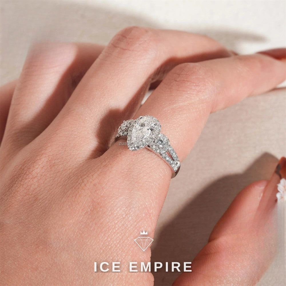 Iced Out 14K Gold Lab Grown Diamond Engagement Ring