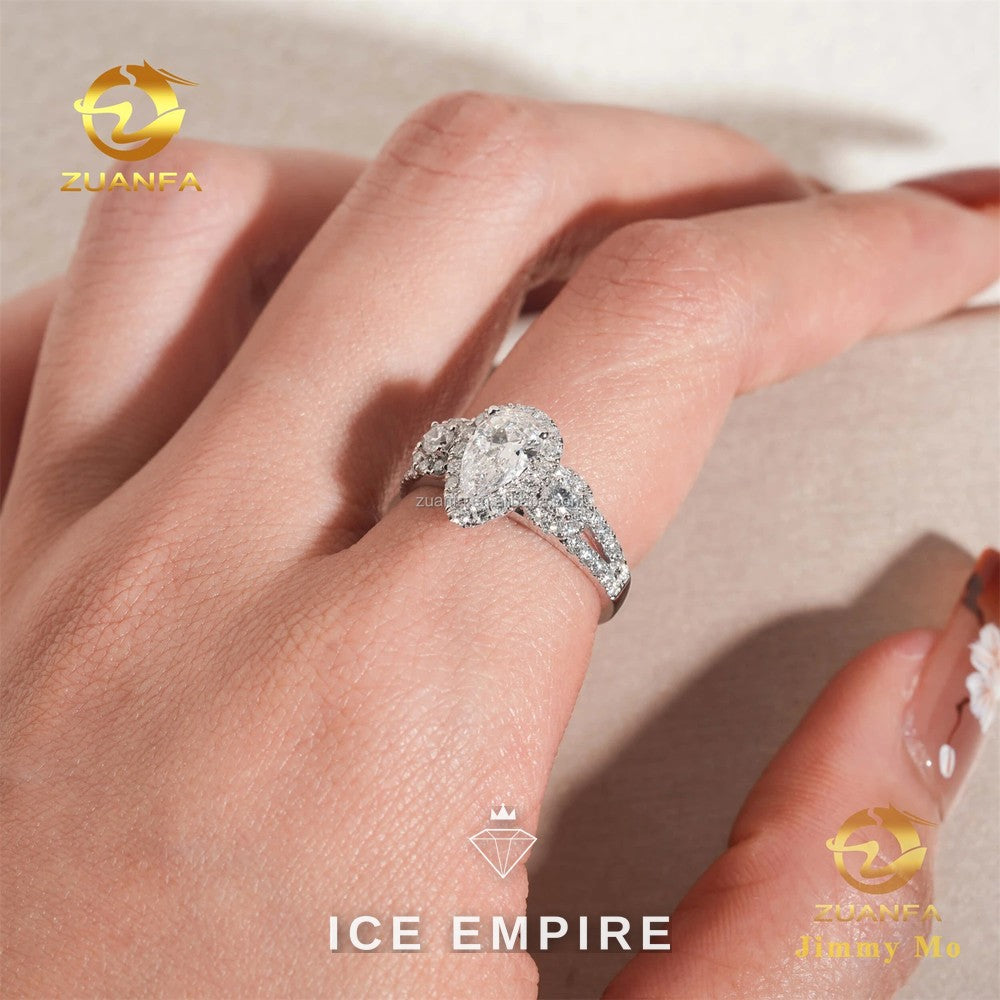 Iced Out 14K Gold Lab Grown Diamond Engagement Ring