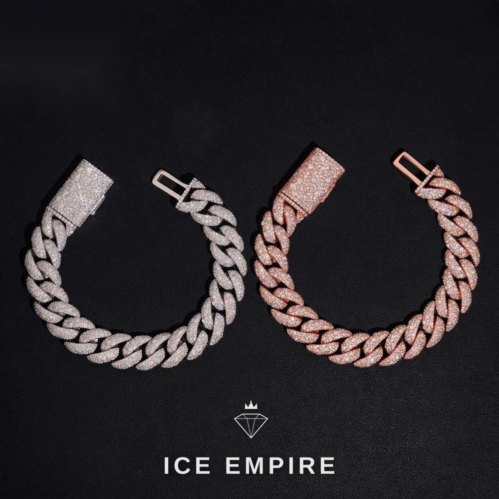 Iced Out Rose Gold Plated Moissanite Cuban Chain