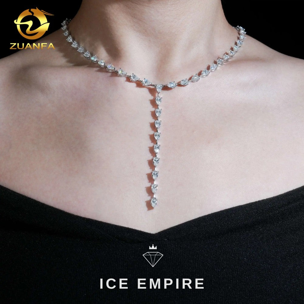 Iced Out 925 Silver Moissanite Cuban Chain