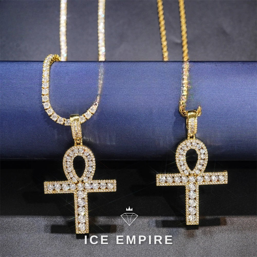 Iced Out Cross Gold Plated Pendant