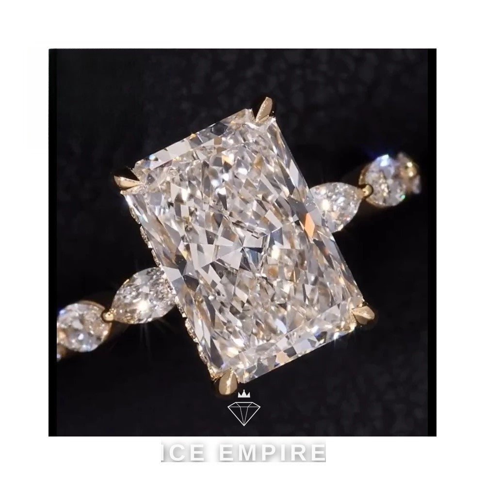 Iced Out Gold Plated Lab Grown Diamond Wedding Band