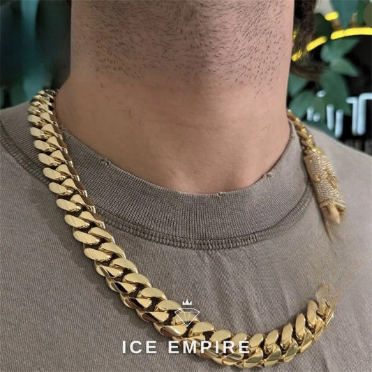 Iced Out Rose Gold Plated Moissanite Cuban Chain