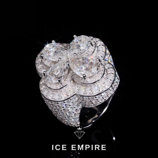 Iced Out Rose Gold Plated Moissanite Ring