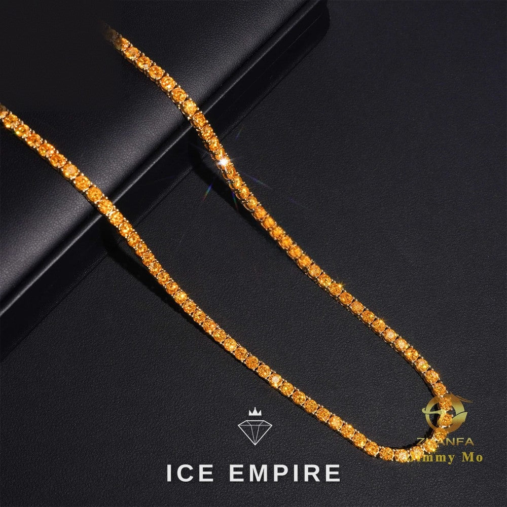 Iced Out Gold Plated Moissanite Cuban Chain