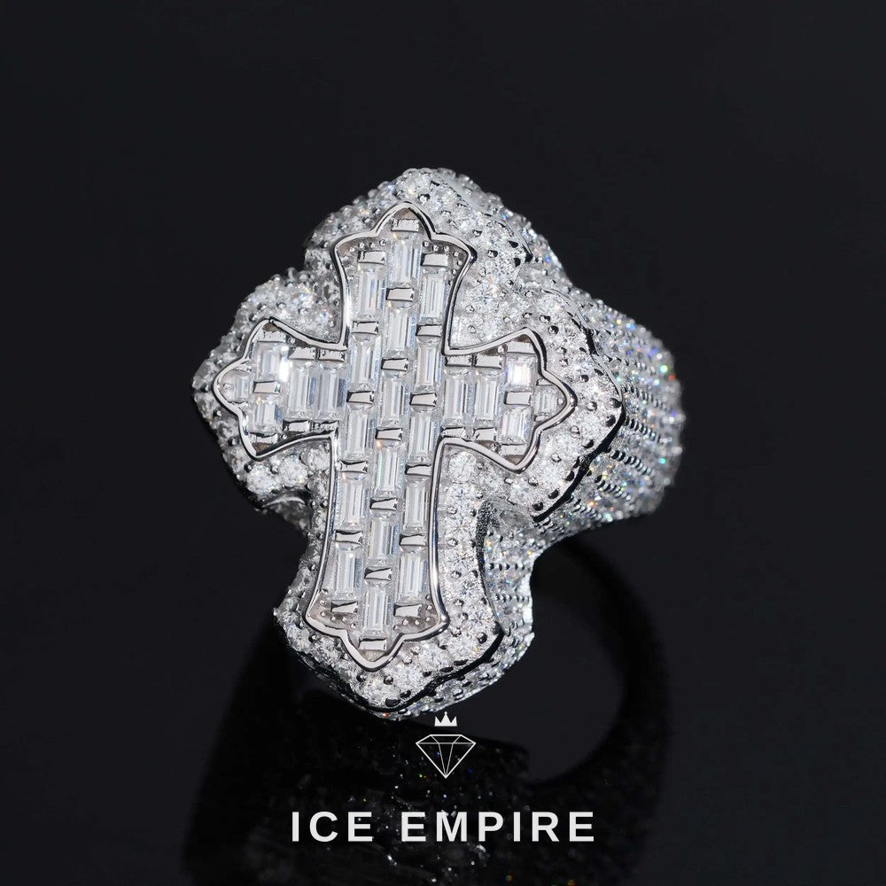 Iced Out 925 Silver Moissanite Ring