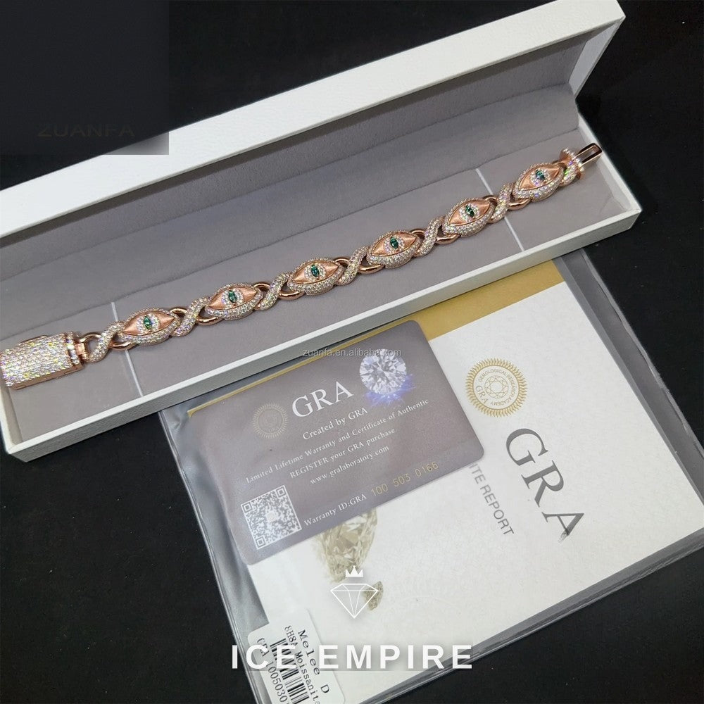 Iced Out 925 Silver Moissanite Cuban Chain