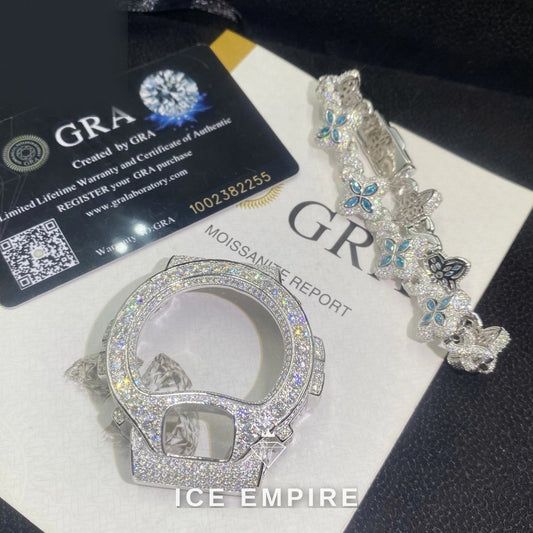 Iced Out 925 Silver Moissanite Watch