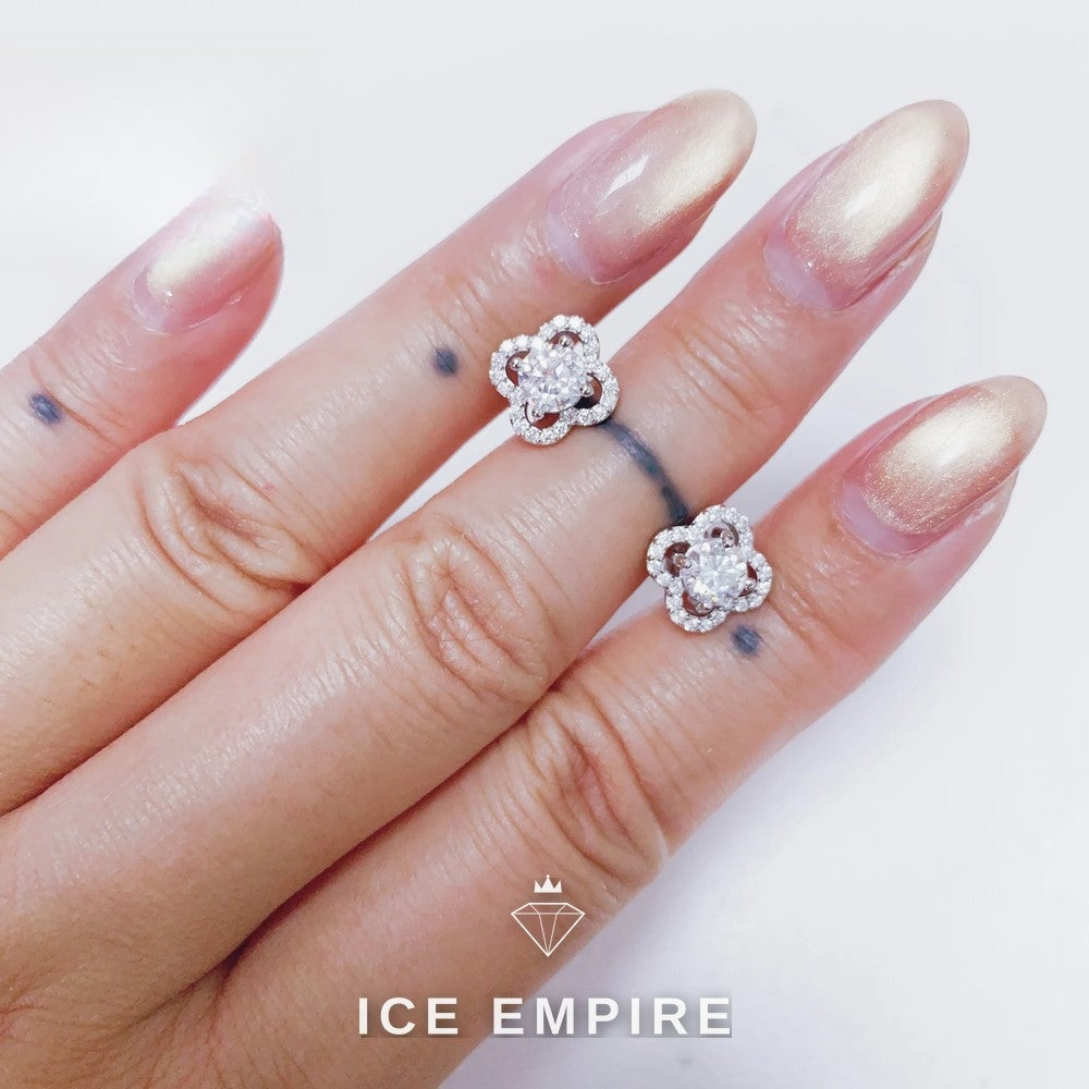 Iced Out 925 Silver Moissanite Stud Earrings
