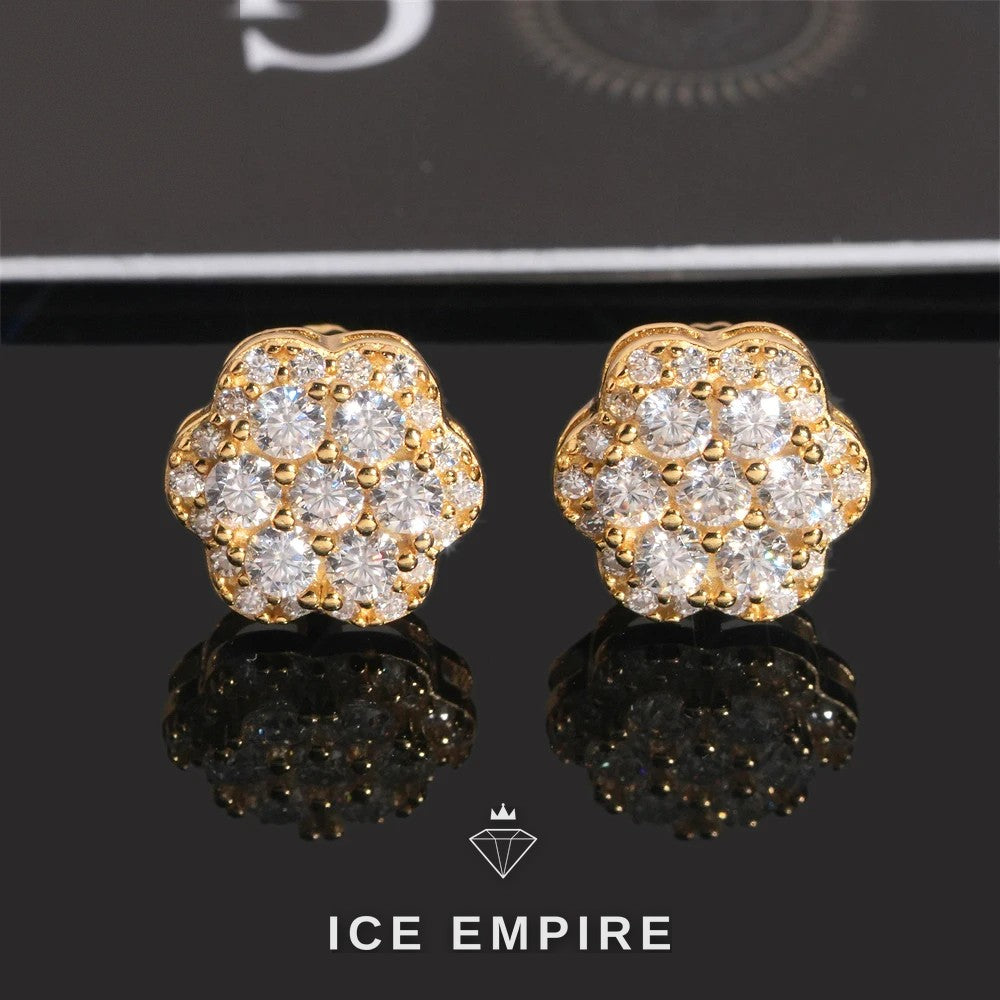 Iced Out 925 Silver Moissanite Earrings