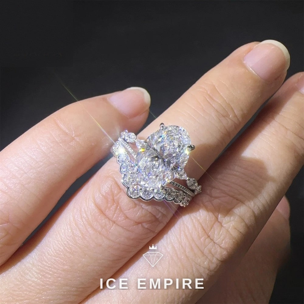 Iced Out 18K Gold Lab Grown Diamond Engagement Ring