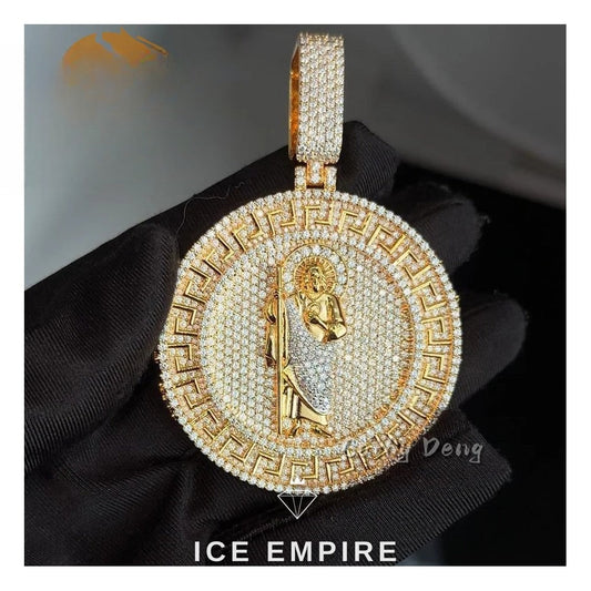 Iced Out Baguette Rose Gold Plated Moissanite Cuban Chain