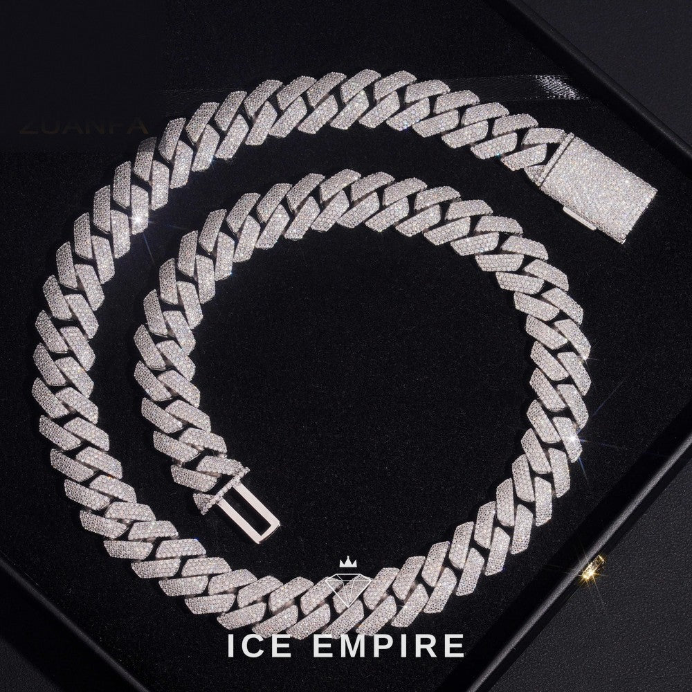 Iced Out Rose Gold Plated Moissanite Cuban Chain