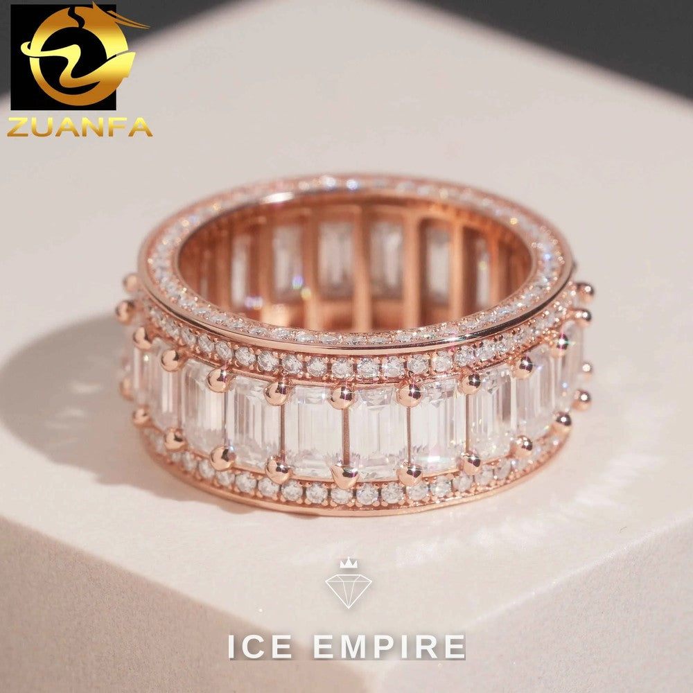 Iced Out 925 Silver Moissanite Ring