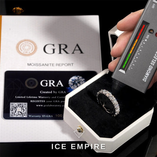 Iced Out Gold Plated Moissanite Wedding Band