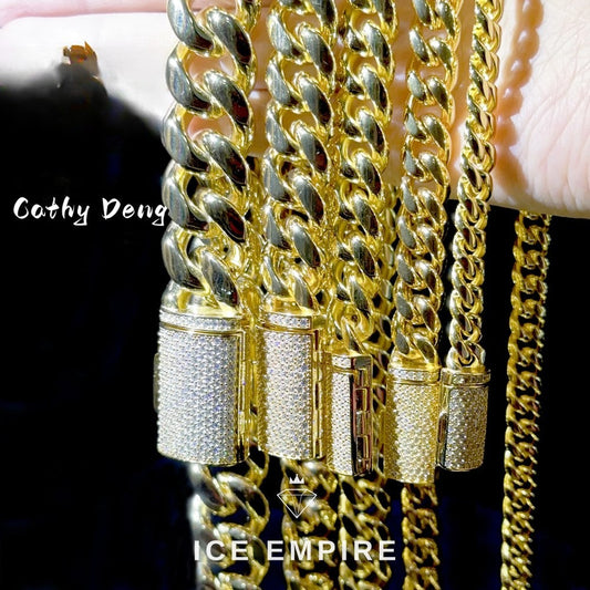 Iced Out Rose Gold Plated Moissanite Cuban Chain