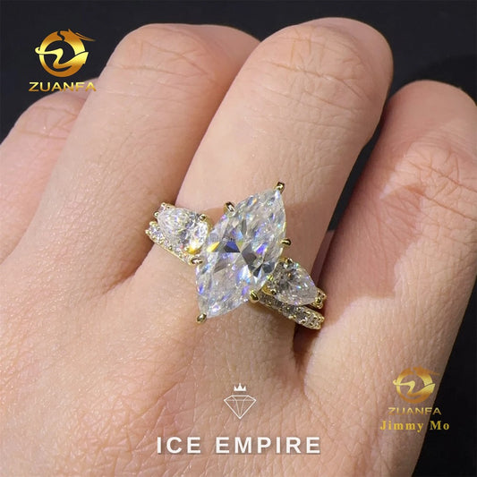 Iced Out 14K Gold Lab Grown Diamond Engagement Ring