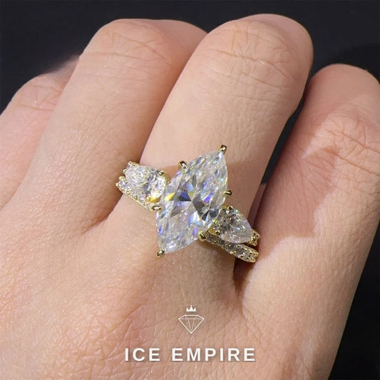 Iced Out 14K Gold Lab Grown Diamond Engagement Ring