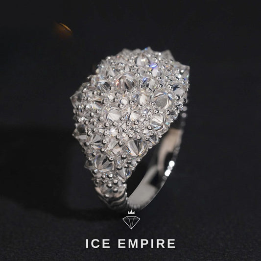 Iced Out 925 Silver Moissanite Ring