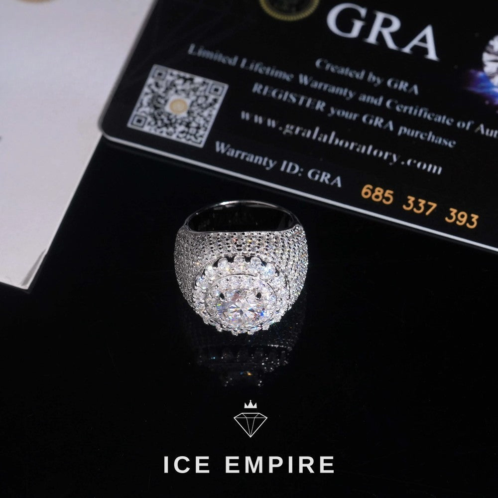 Iced Out 925 Silver Moissanite Ring