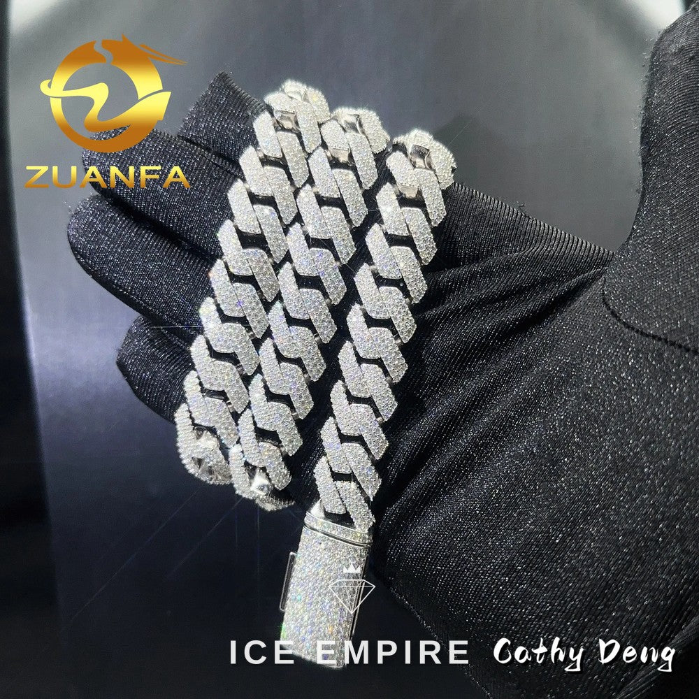 Iced Out Rose Gold Plated Moissanite Cuban Chain