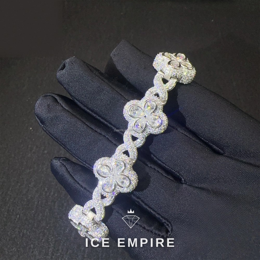 Iced Out 925 Silver Moissanite Cuban Chain