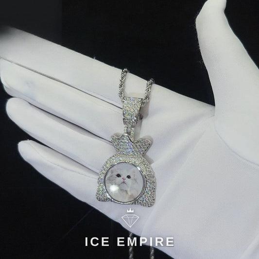 Iced Out Rose Gold Plated Moissanite Pendant