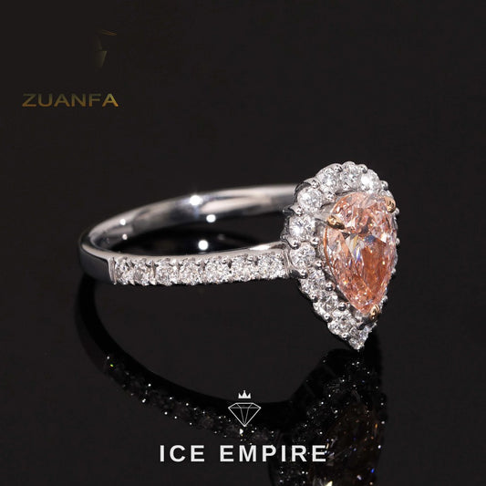 Iced Out Gold Plated Lab Grown Diamond Engagement Ring