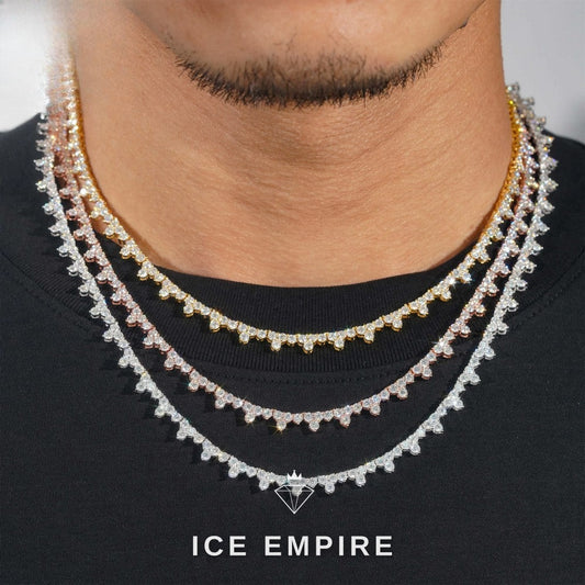 Iced Out Rose Gold Plated Moissanite Cuban Chain