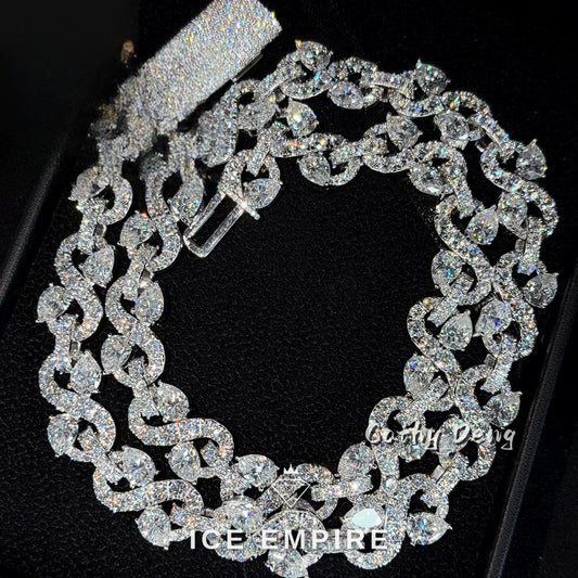 Iced Out Rose Gold Plated Moissanite Cuban Chain
