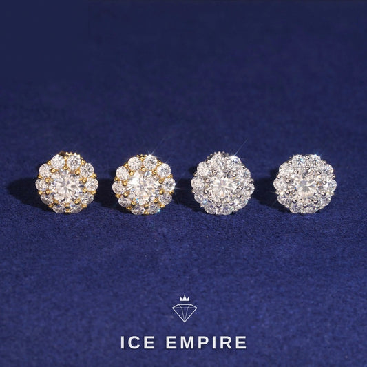 Iced Out Gold Plated Moissanite Earrings