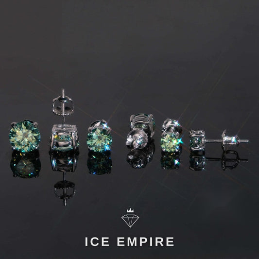 Iced Out 925 Silver Moissanite Stud Earrings