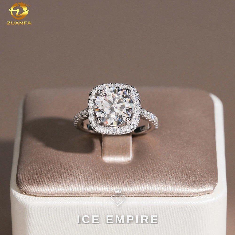 Iced Out Gold Plated Moissanite Wedding Band