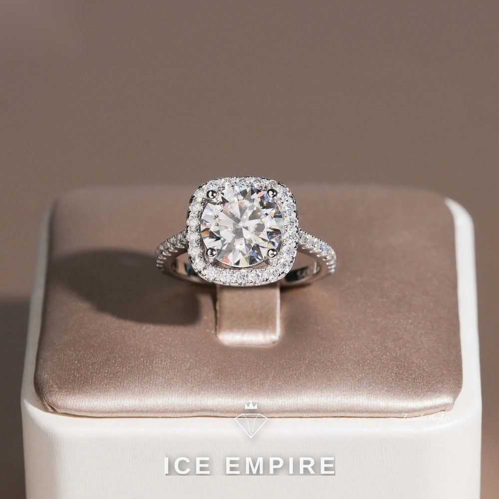 Iced Out Gold Plated Moissanite Wedding Band