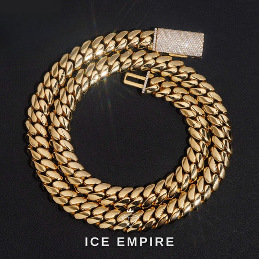 Iced Out Rose Gold Plated Moissanite Cuban Chain