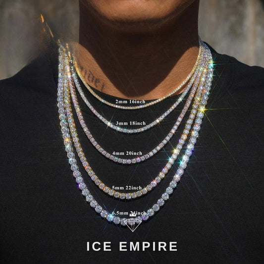 Iced Out Rose Gold Plated Moissanite Tennis Chain