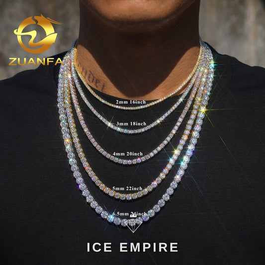 Iced Out Rose Gold Plated Moissanite Tennis Chain