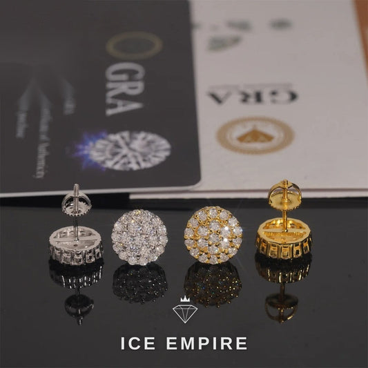 Iced Out Rose Gold Plated Moissanite Earrings