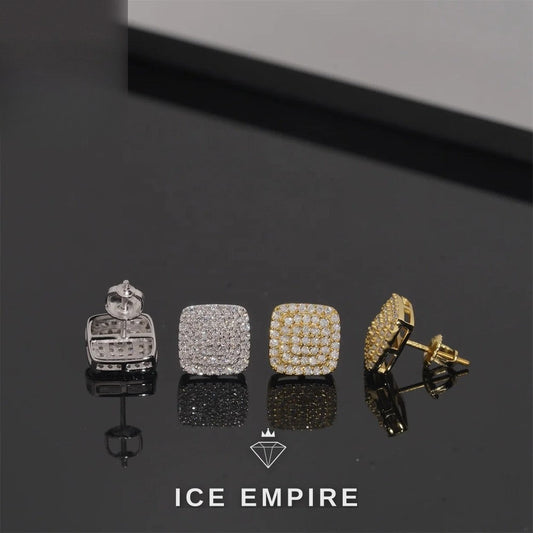 Iced Out 925 Silver Moissanite Earrings