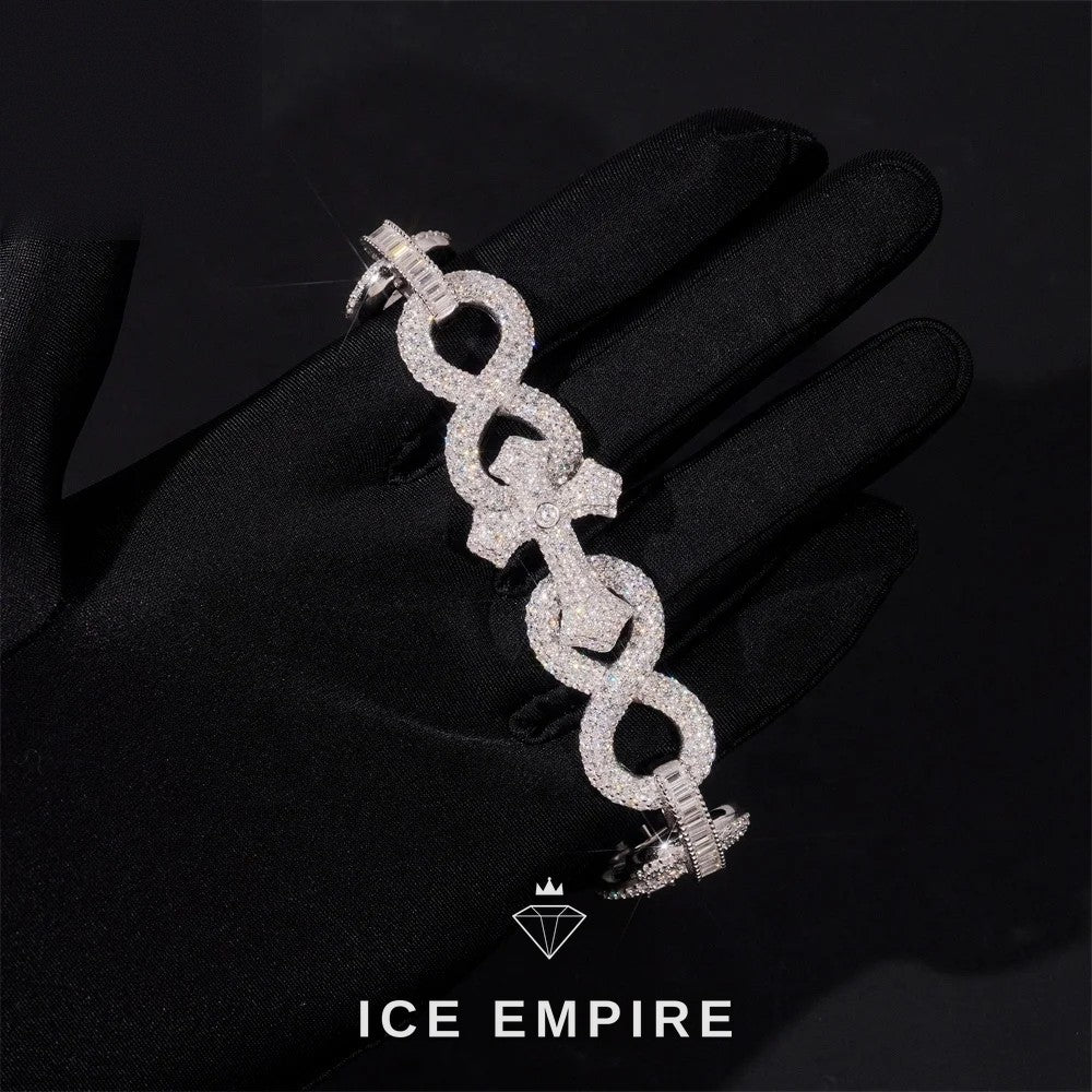Iced Out Cross Rose Gold Plated Moissanite Cuban Chain